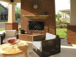 Outdoor Brick Fireplace Landscaping
