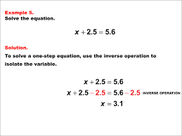 Math Example Solving One Step