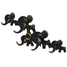Brass Elephant Key Hanger Attributed To