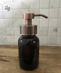 Amber Glass Foaming Soap Dispenser With
