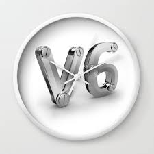 Metal 3d V6 Icon For Six Cylinders