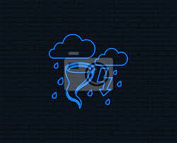 Neon Light Storm Bad Weather Sign Icon