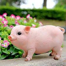 Echainstar Garden Statue Baby Pig