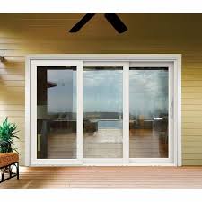 White Vinyl 3 Panel Prehung Patio Door