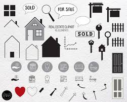 Real Estate Icons Moving Clipart