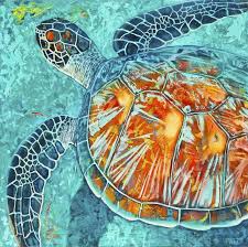 Sea Turtle From Above Painting By Scott