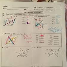 Quadrilaterals Homework 5