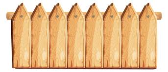 Wooden Fence Cartoon Icon Farm Rural