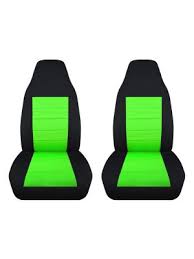 2 Tone Car Seat Covers Black And Lime