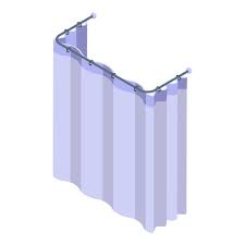 Blue Shower Curtain Icon Isometric Of