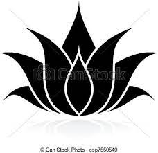 Black White Lotus Flowers Free Clip Art