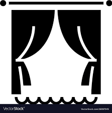 Curtains With Window Icon Royalty Free