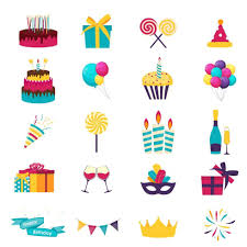 Happy Birthday Icons Set Icons Design