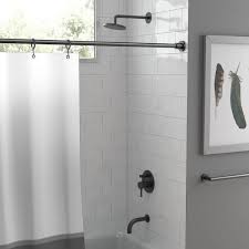 Straight Shower Rod Set In Matte Black