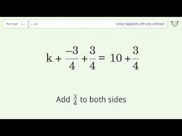 K 3 4 10 Solve Linear Equation With
