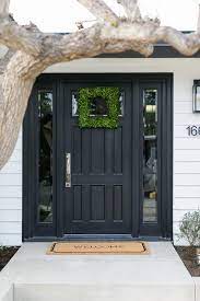 Black Front Door With Sidelights