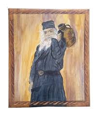 Oil Painting Greek Orthodox Monk