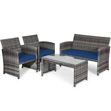 Costway 4 Piece Wicker Patio