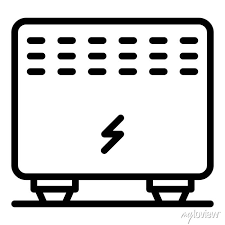 Electric Radiator Icon Outline Vector
