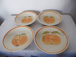Set Of 4 Hollow Plates Hand Painted
