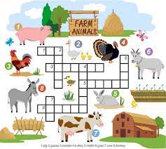 Premium Vector Farm Animals Crossword