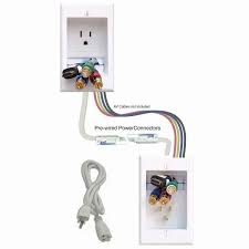 In Wall Power Connection Kit With Single Power And Cable Management For Wall Mounted Hdtv