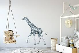 Gray Giraffe Wall Decal Jungle Zoo