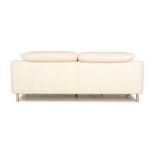 Leather Three Seater Cream Sofa From