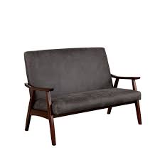 Furniture Of America Peterra Casual Gray Accent Bench 46 75 In X 31 In X 34 75 In Leather Idf Bn1246gy