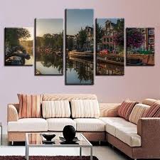 Multi Panel River City View Canvas Art