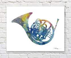 French Horn Art Print Abstract