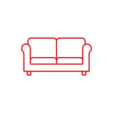 Red Sofa Vector Art Icons And