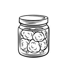 Cans Buds In Glass Jar Outline Icon