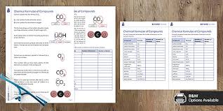 Chemical Formulae Of Compounds