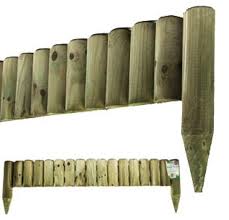1m Wooden Log Roll Border Fence Easy