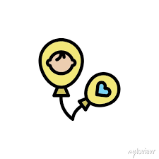 Balloon Baby Icon Simple Color With