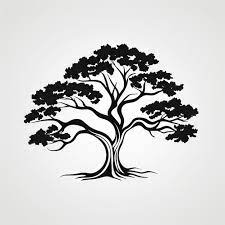 Big Tree Icon Line Art Simple Design