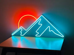 Mountain Neon Wall Art Landscape Neon