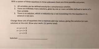 Three Equations In Three Unknowns