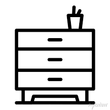 Home Office Drawer Icon Outline Home