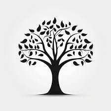 Big Tree Icon Line Art Simple Design