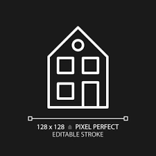 House Pixel Perfect White Linear Icon