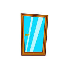 Glass Door Icon In Cartoon Style On A
