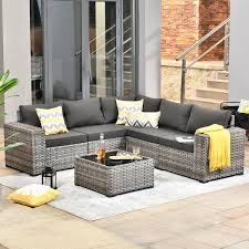 Hooowooo Tahoe Gray 6 Piece Wicker