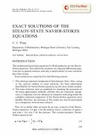 Steady State Navier Stokes Equations
