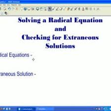 Checking For Extraneous Solutions Math