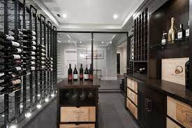 Modern Basement Wine Cellar With Floor