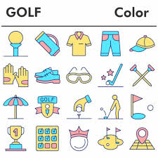 Golf Icons Set Color Style Masterbundles