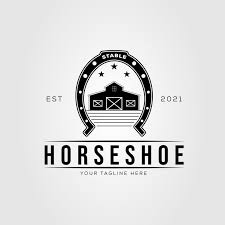 Horseshoe Stable House Barn Logo Vector