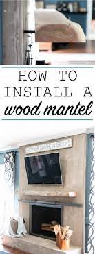 wood mantel on a masonry fireplace